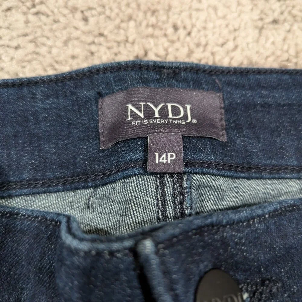 NYDJ Marilyn Straight dark wash‎ Size 14P - Picture 3 of 9